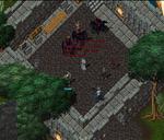 Pic of the day for Thursday, June 24, 2010: Lord British is given a tour of Serpent's Hold, including the local Bank.