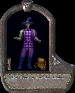 a purple llama